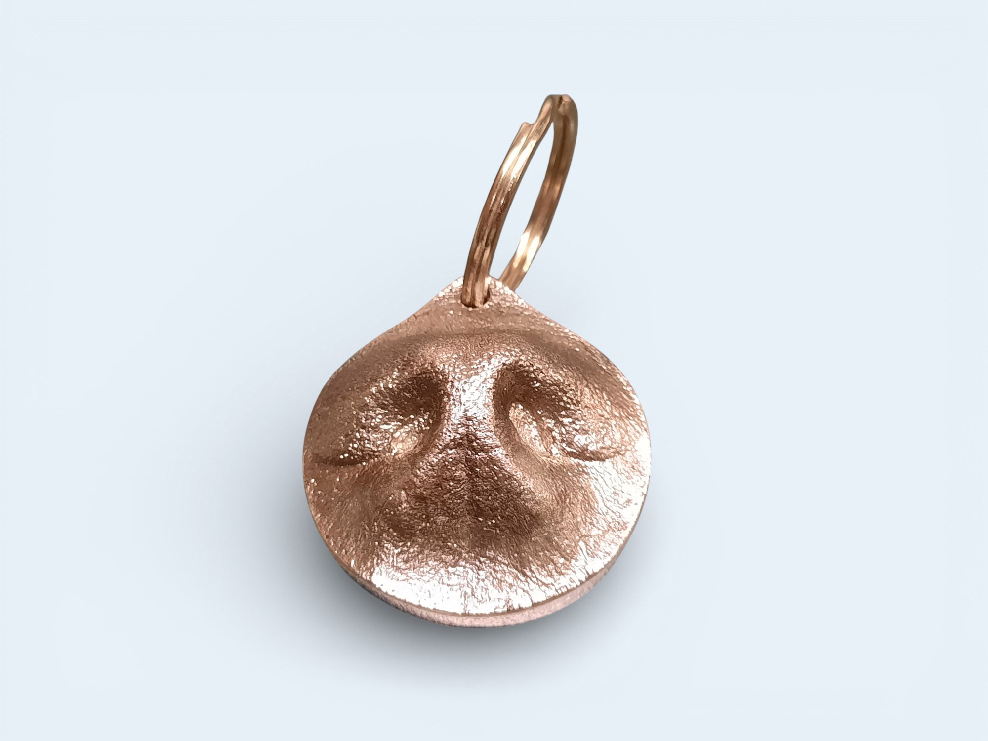 Bronze dog nose key chain